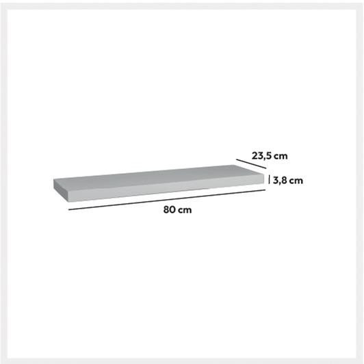 Five Zidna Polica 80x23,5x3,8cm Mdf/drvo Bela - dodatni pogled