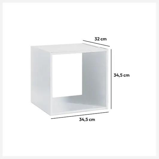 Five Polica 34,5x32x34,5cm Drvo Bela - dodatni pogled