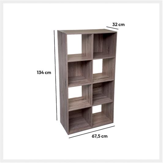 Five Stalak Sa 8 Polica 67.5 x 32 x 134 cm Drvo Natural - dodatni pogled