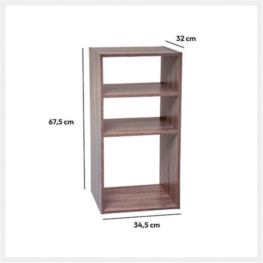 Five Stalak Sa 3 Police 34.5 x 32 x 67.5cm Drvo Natural - dodatni pogled