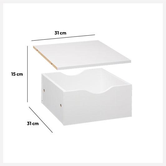 Five Fioka Za Modularne Police 31 x 15 x 31 cm Drvo Bela - dodatni pogled