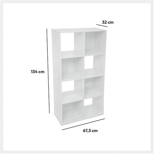 Five Stalak Sa 8 Polica 67.5 x 32 x 134 cm Drvo Bela - dodatni pogled