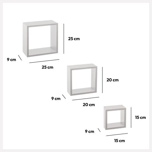 Zidne Police Kocka 3 Komada - dodatni pogled