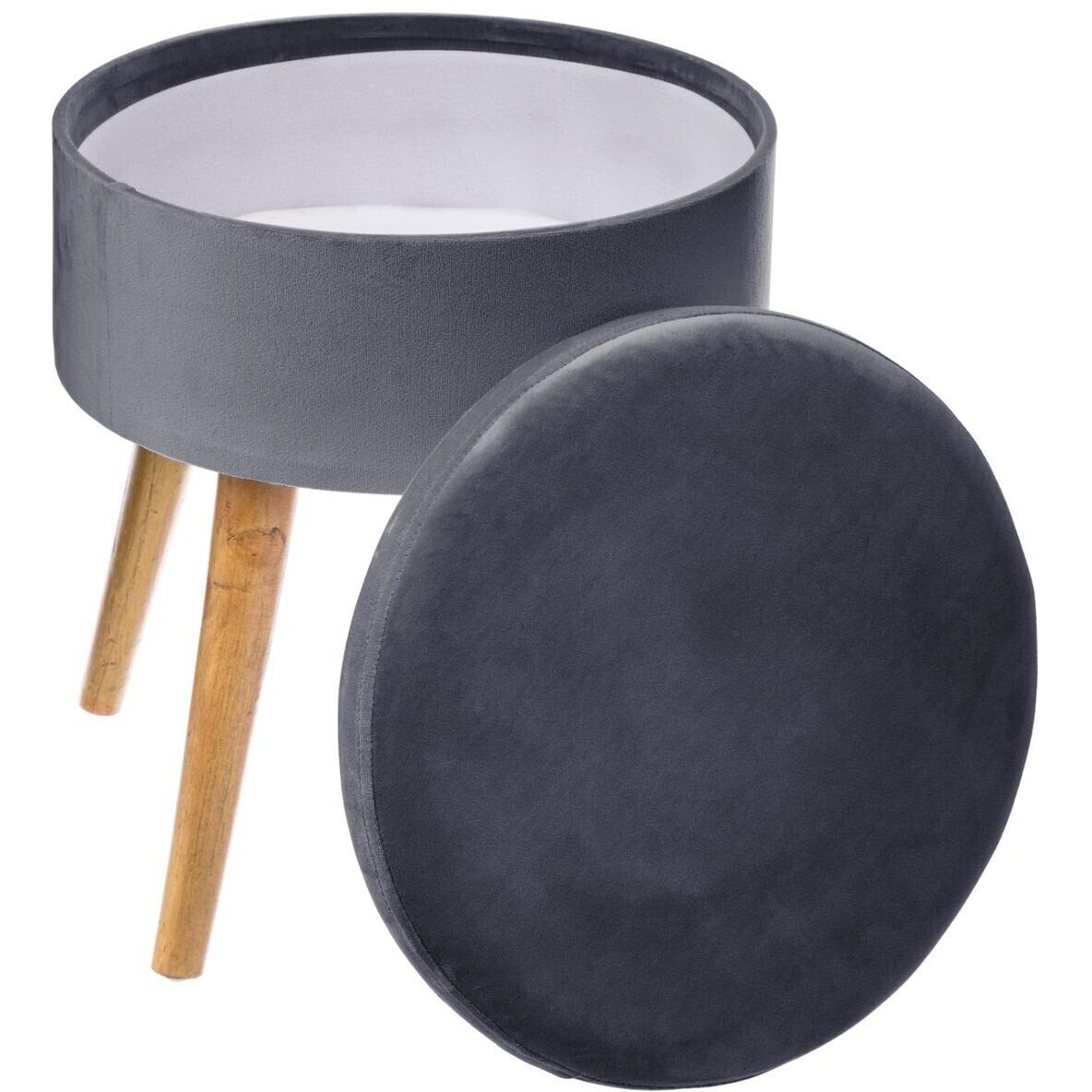 Atmosphera Bocna Stolica 36x36x44 Cm Mdf/poliester/bor Siva - dodatni pogled