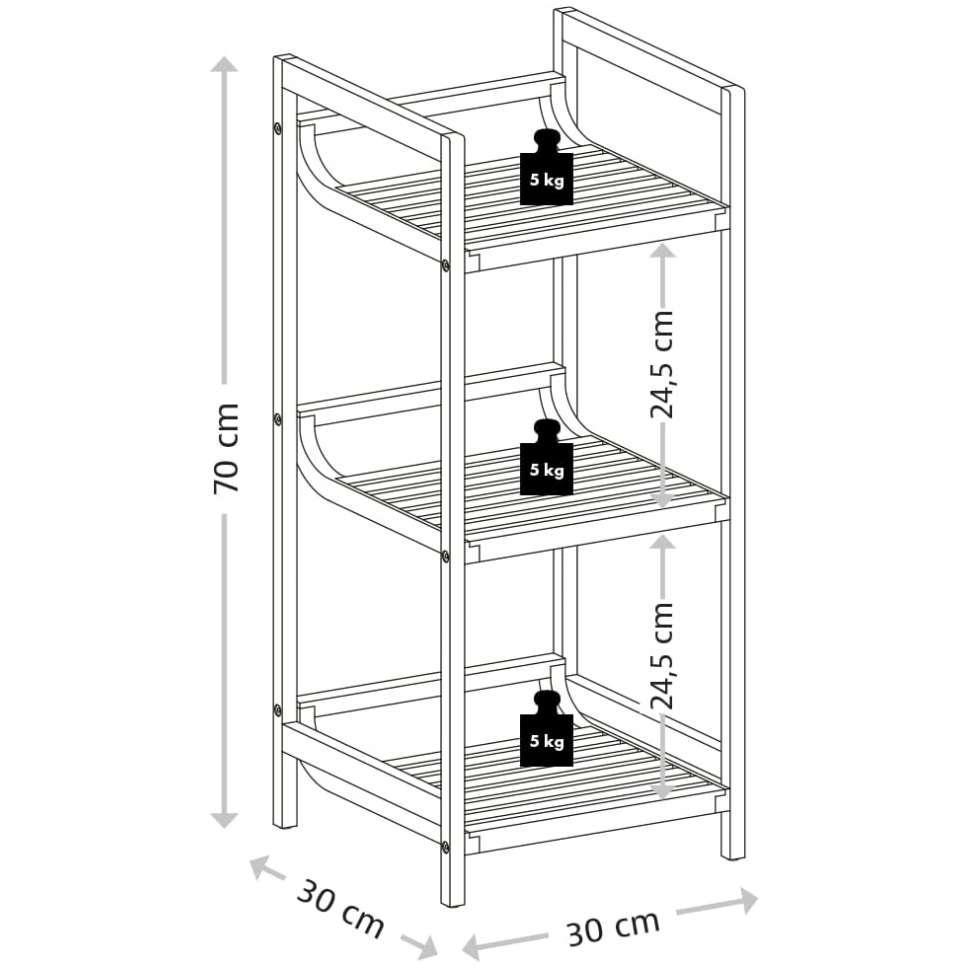 Kesper KSP19435 polica na tri nivoa 30x30x70cm - dodatni pogled
