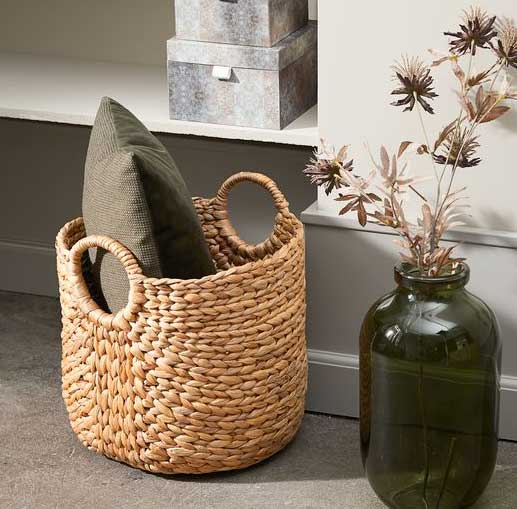 Pletena korpa sa ručkama Od vodenog zumbula 35x35cm - dodatni pogled