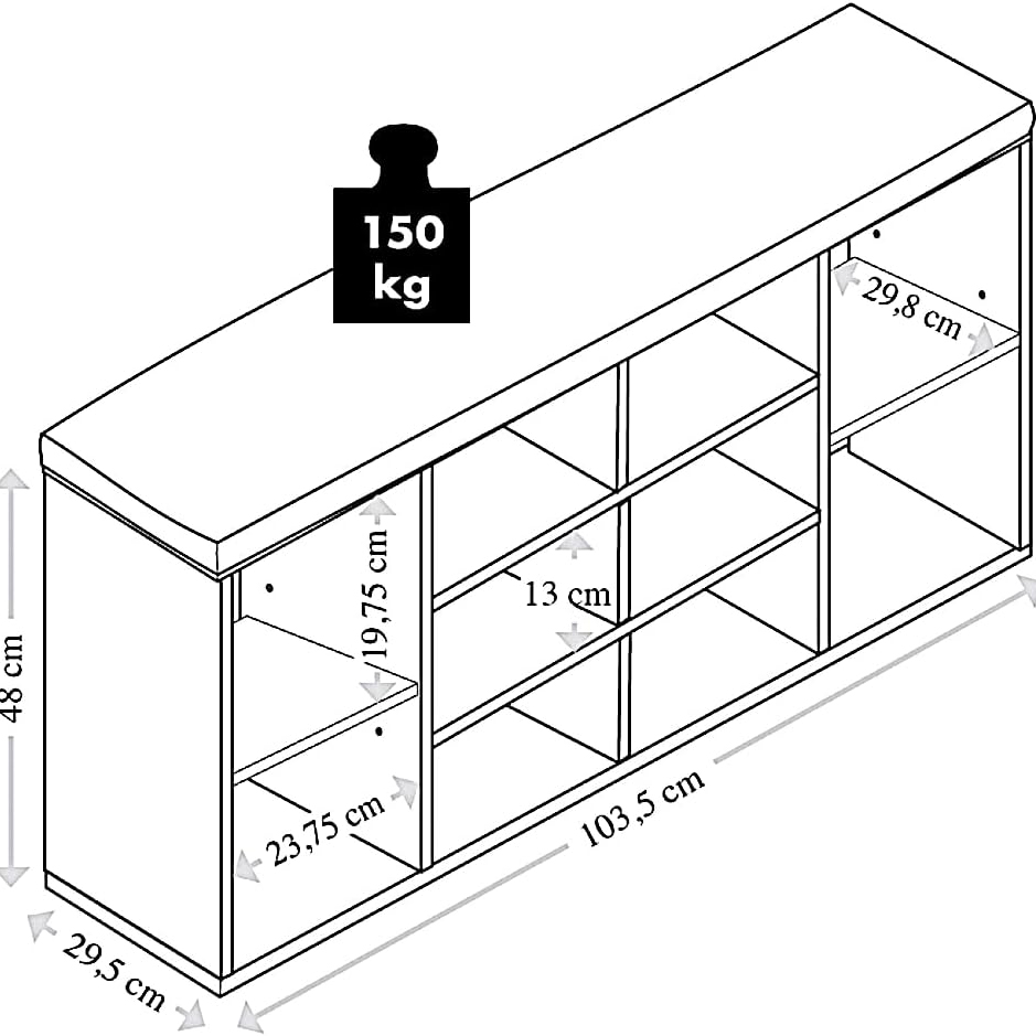 Kesper KSP15983 Drveni Crveni Cipelarnik Sa Jastukom Za Sedenje - dodatni pogled