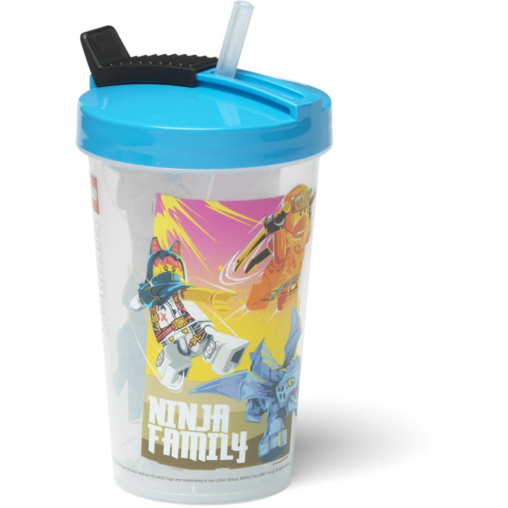LEGO® Ninjago čaša sa poklopcem i slamkom Prozirno plava - dodatni pogled