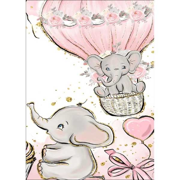 Tepih za dečiju sobu Slon u balonu 120x180cm - dodatni pogled