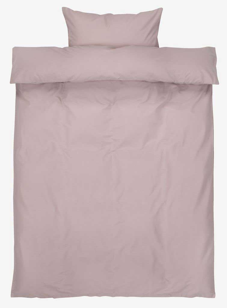 Pamučna Posteljina 140 x 200 cm - Jastučnica i Navlaka Za Jorgan - Svetlo Ljubičasta - dodatni pogled