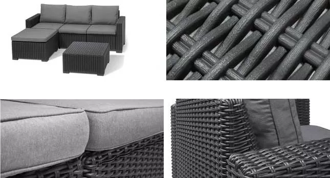 Baštenska garnitura California 3 seater Modular Graphitte