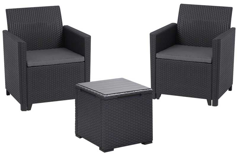 Balkonski set Marie sa box stolom Vigo Graphitte - dodatni pogled