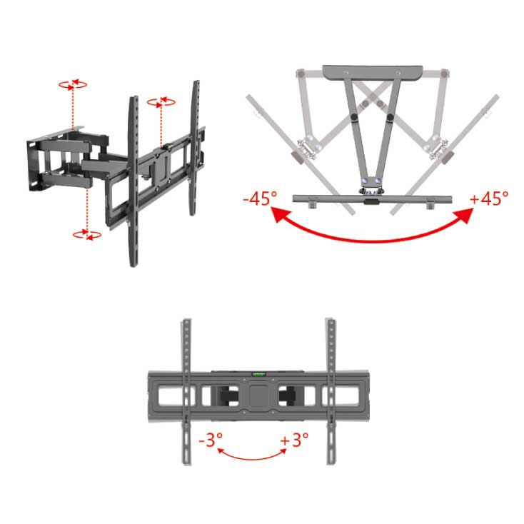Zidni zglobni nosač televizora od 32 do 75 inča Prosto LCDH664BH - dodatni pogled
