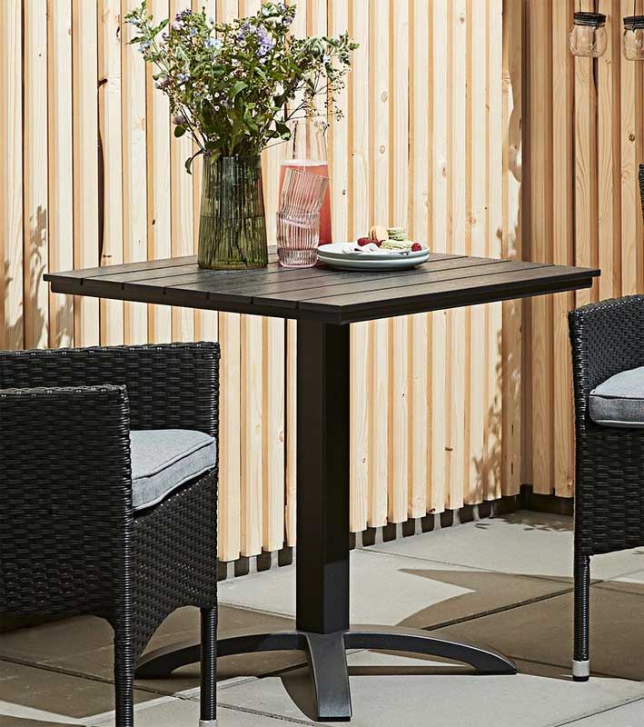 Baštenski Sto Hob 70x70 Crna - dodatni pogled