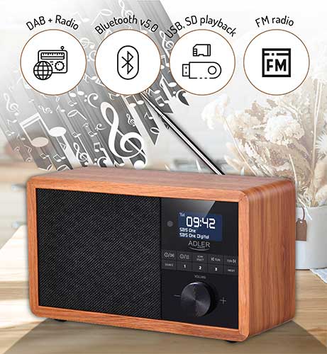 Adler AD1184 Radio DAB+ Bluetooth - dodatni pogled