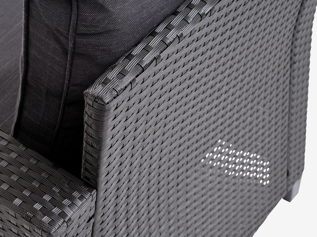 Baštenska Fotelja Od Ratana Ager Black - dodatni pogled