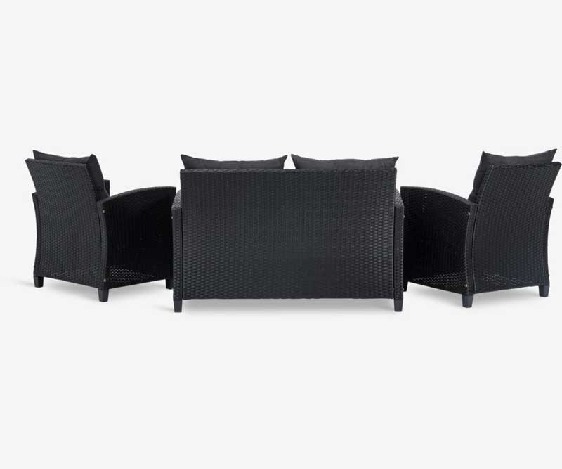 Lounge garnitura za 4 osobe Neva Black - dodatni pogled