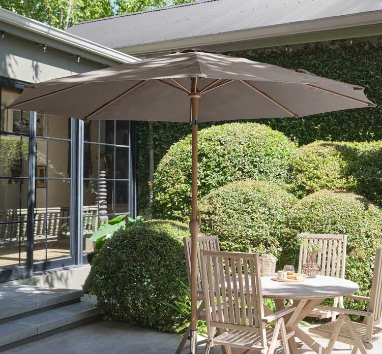 Zglobni suncobran sa ručicom za otvaranje 3.2m Braon - dodatni pogled