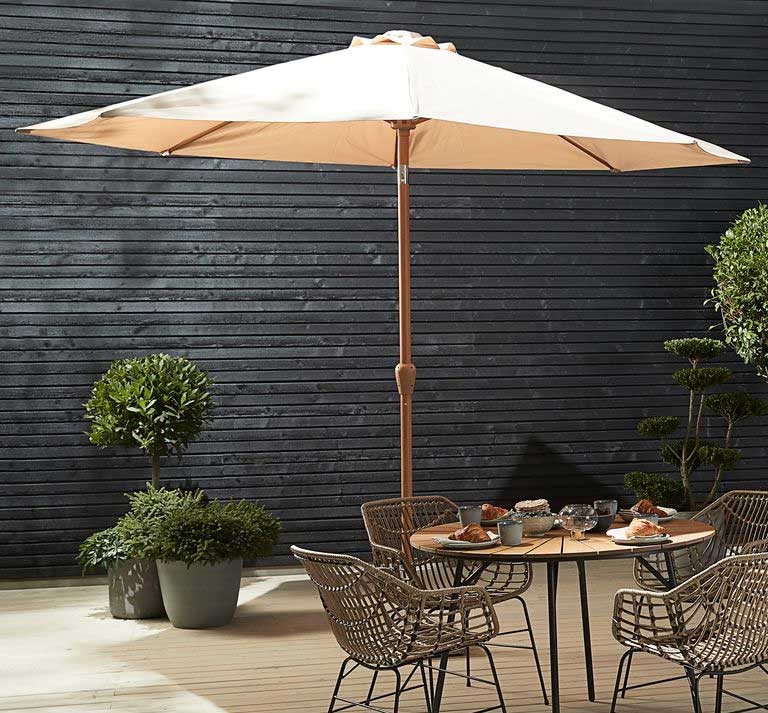 Zglobni suncobran sa ručicom za otvaranje 3.2m Boja peska - dodatni pogled