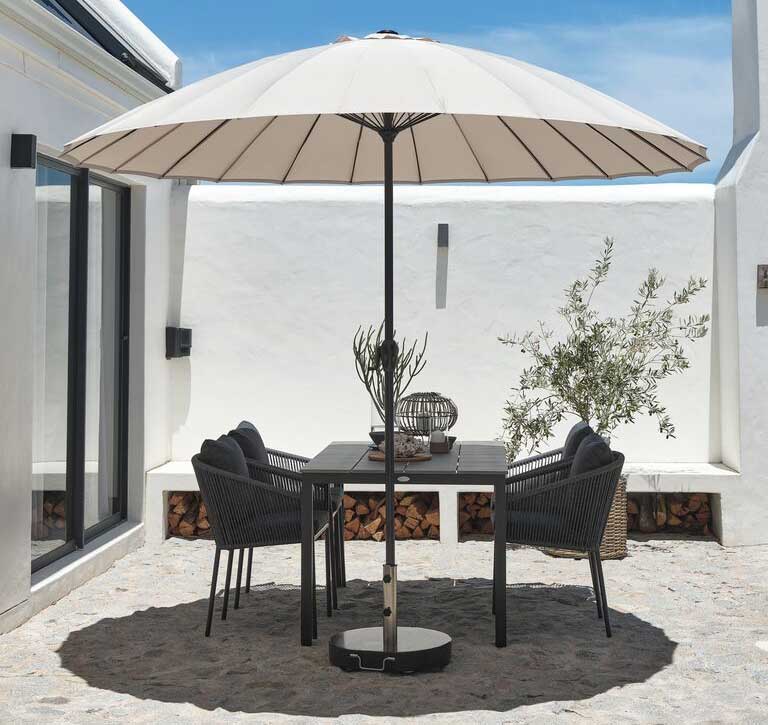 Zglobni suncobran sa ručicom za otvaranje 2.7m Bež - dodatni pogled