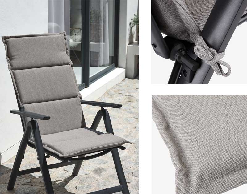 Jastuk za stolicu sa naslonom Sivi - dodatni pogled