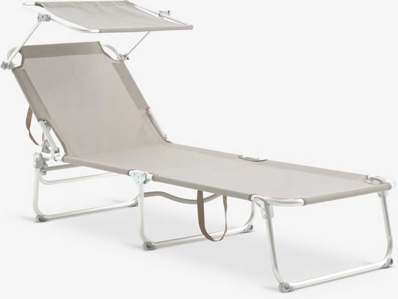 Podesiva ležaljka sa tendom za zaštitu lica i glave - dodatni pogled