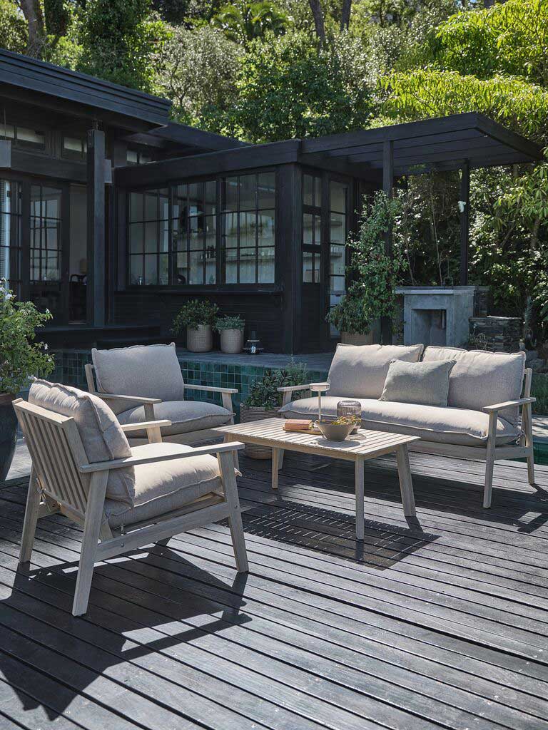 Garnitura od bagremovog drveta Palau - 2 Fotelje, Dvosed i Sto - dodatni pogled