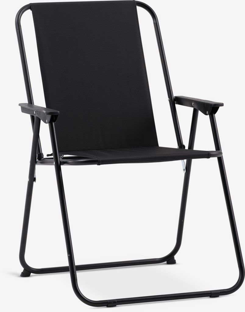 Sklopiva Stolica Za Plažu, Terasu ili Dvorište Berg Crna - dodatni pogled