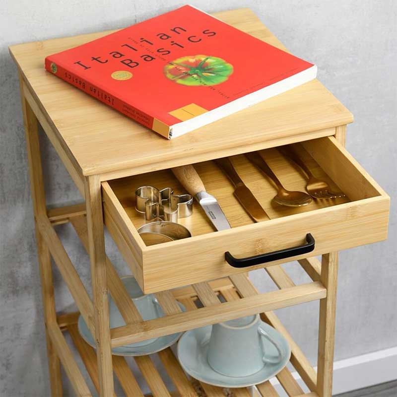 Kesper Polica sa točkićima i fiokom Bambus 25819 - dodatni pogled