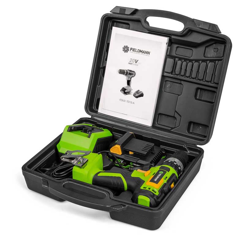 Fieldmann Akumulatorska bušilica 20V sa baterijom i punjačem u koferu FDUV 70115-A - dodatni pogled