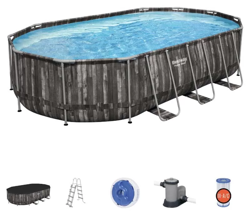 Bestway 5611R Ovalni bazen sa čeličnom konstrukcijom Komplet 610x366x122cm