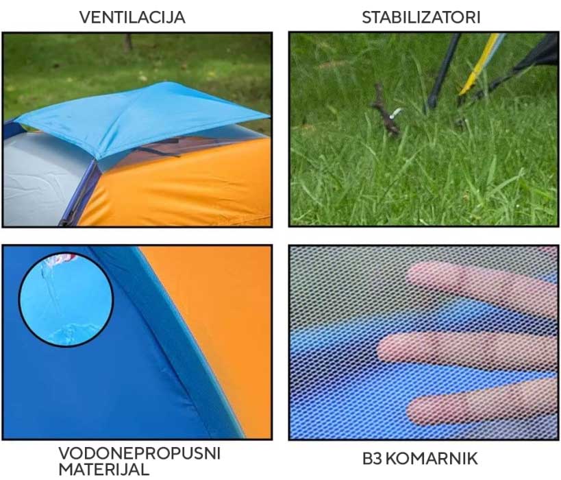 Šator za tri osobe 200x150x110cm 24-1267 - dodatni pogled