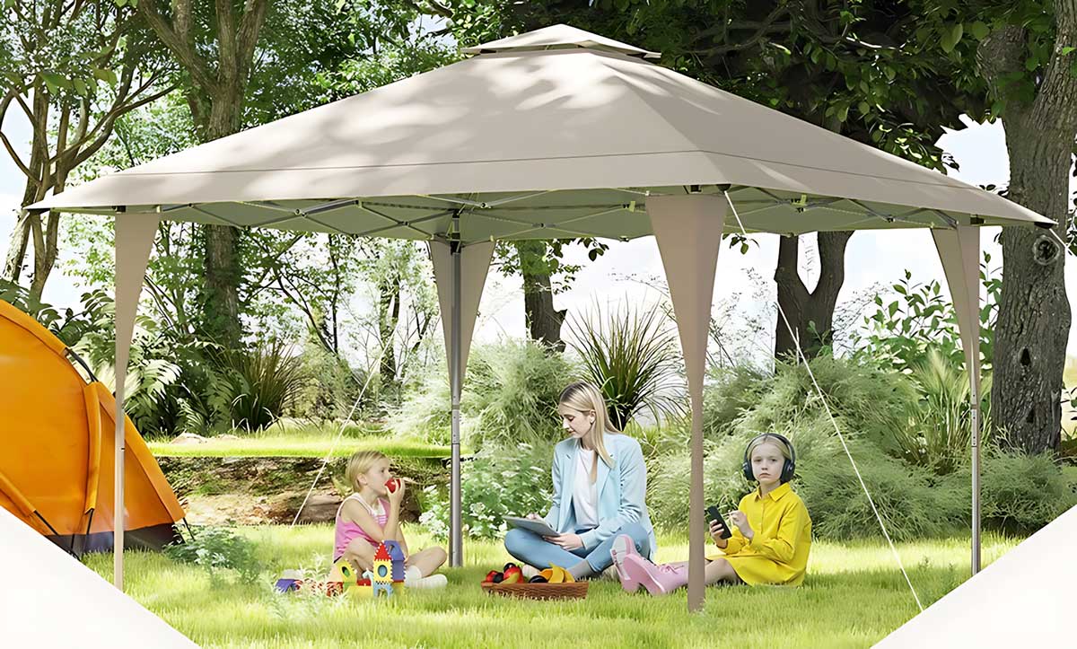 Sklopivi Gazebo sa Mehanizmom 4 x 4 m i podesivom visinom - dodatni pogled