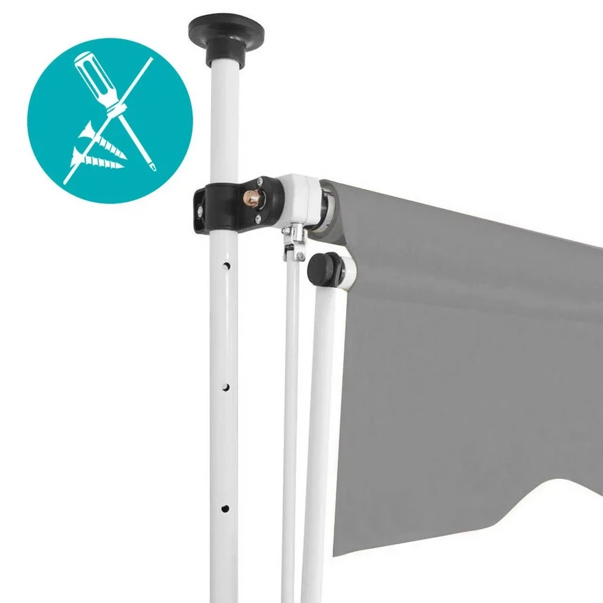 Tenda sa Teleskopskim Nosačima  na izvlačenje 300 x 120 cm - Montaža Bez Bušenja i Šrafljenja - dodatni pogled