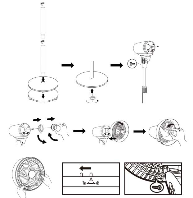 Podni ventilator 24.5cm 72.8W Prosto SF10C/BK - dodatni pogled