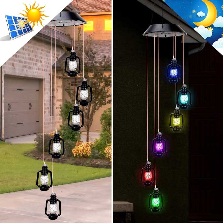 Viseća solarna LED lampa sa mini fenjerima 5809 - dodatni pogled