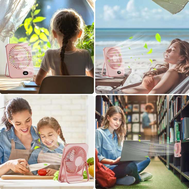 Stoni USB mini ventilator sa displejem 5919PK - dodatni pogled