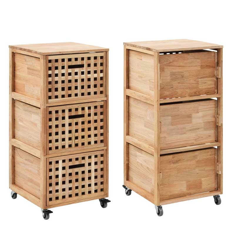 Polica od orahovog drveta sa tri fioke Dusty - dodatni pogled