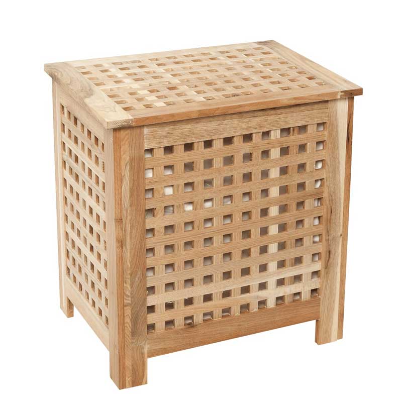 Korpa za veš od orahovog drveta sa platnenim uloškom Delly B - dodatni pogled