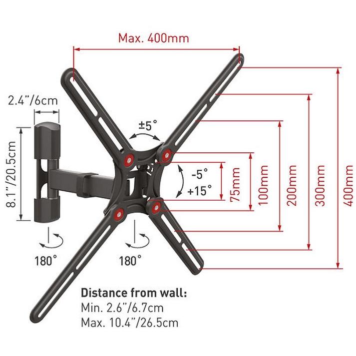 BARKAN BM331 TV zglobni zidni nosač od 13 do 65 inča - dodatni pogled