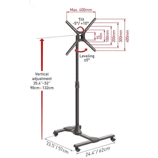 BARKAN SW310H Univerzalna kolica za LCD TV nosač od 13 do 65 inča - dodatni pogled