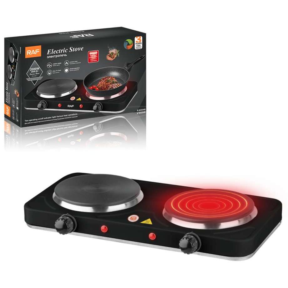 Raf R.8020ab ElektriČni ReŠo Sa Dve Ringle Crni 2 X 1000w - dodatni pogled