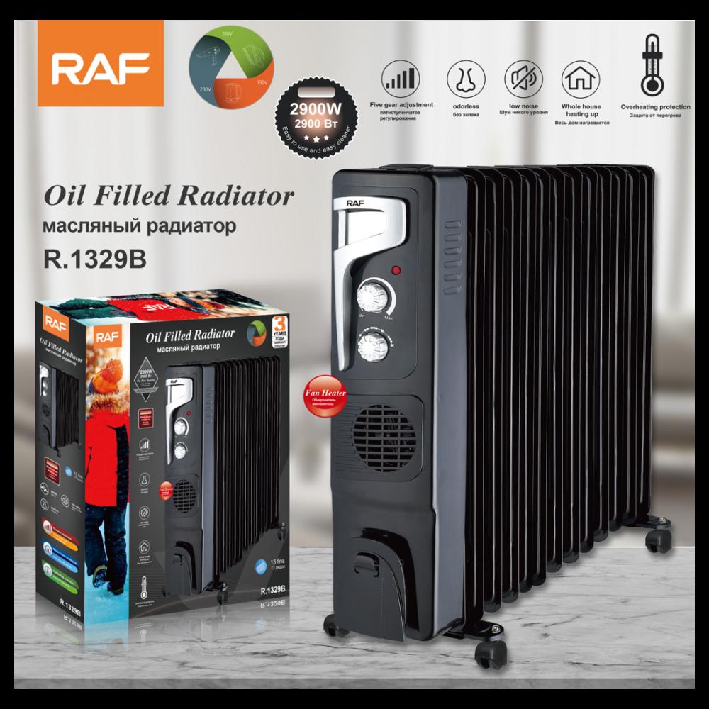 Raf R.1329b Uljni Radijator Sa Ventilatorom 13 Rebara Crni 2900w - dodatni pogled