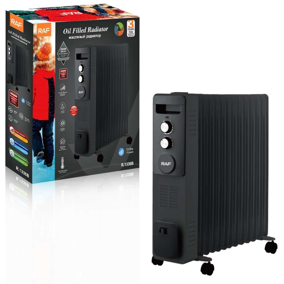 Raf R.1338b Uljni Radijator Sa Ventilatorom 13 Rebara Crni 2900w - dodatni pogled