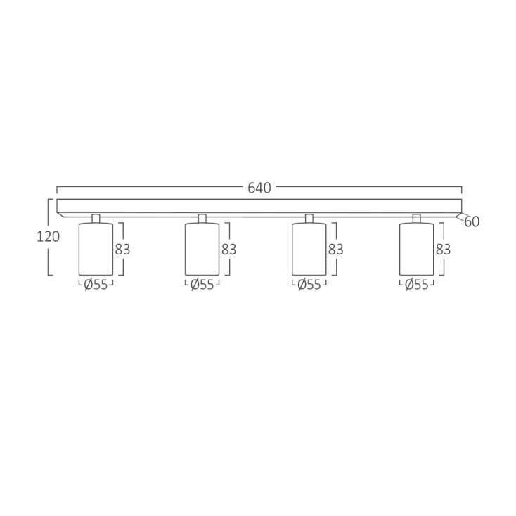 Spot lampa 4xGU10 Crna Braytron BH04-00841 - dodatni pogled