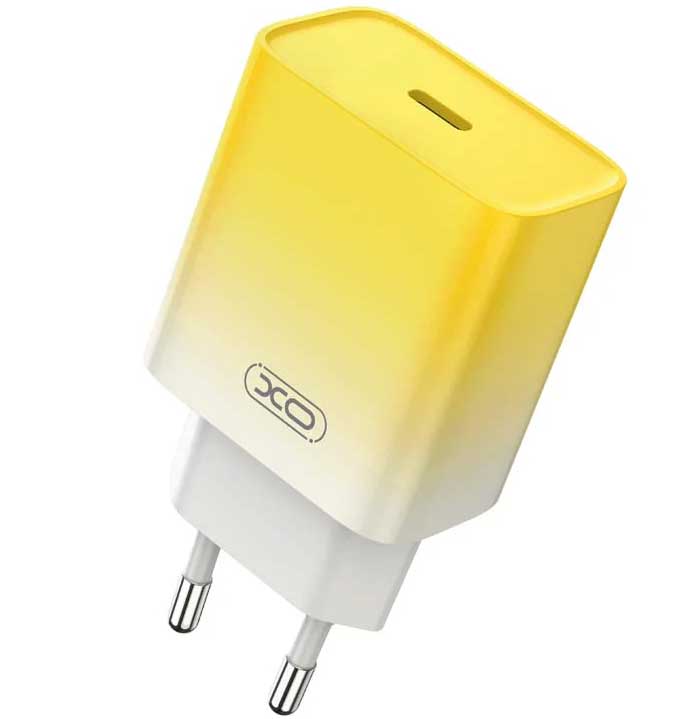 XO Brzi punjač za mobilne uređaje USB-C 30W CE18 žuti - dodatni pogled