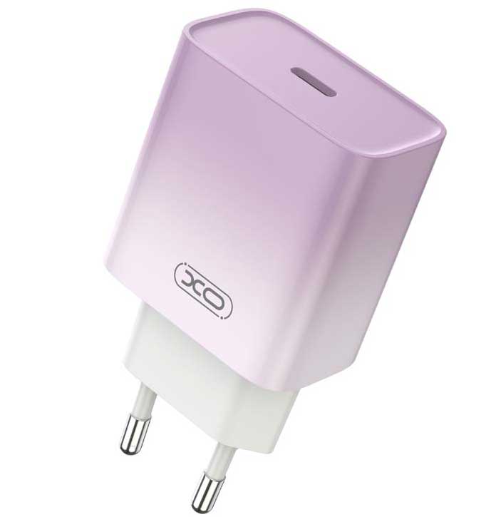 XO Brzi punjač za mobilne uređaje USB-C 30W CE18 ljubičasti - dodatni pogled