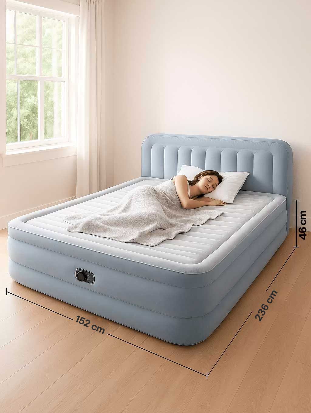 Bračni Krevet Na Naduvavanje sa Uzglavljem i Ugrađenom Električnom Pumpom Intex 64450 - dodatni pogled