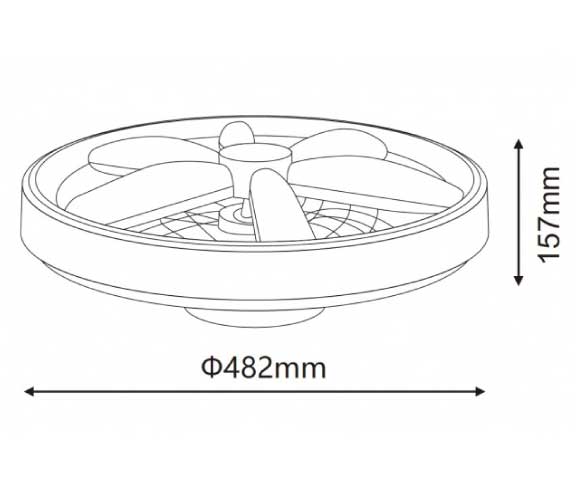 LED plafonjera sa ventilatorom 48W BBL G001B - dodatni pogled