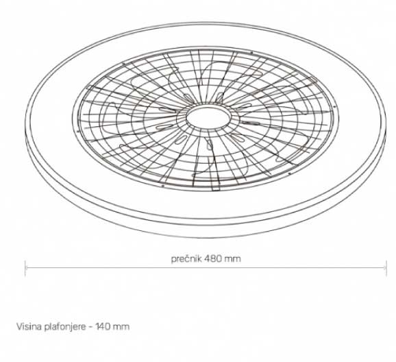 LED plafonjera sa ventilatorom 48W BBL G001D - dodatni pogled